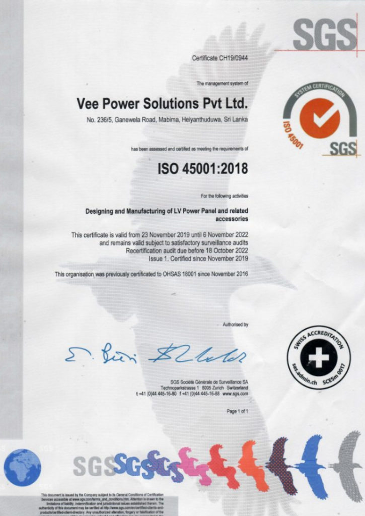 ISO 45001:2018 CERTIFICATE